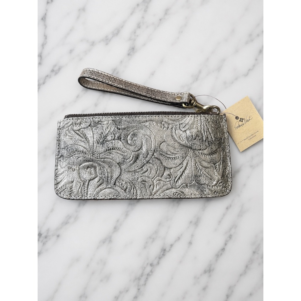 Patricia Nash Wristlet Women's OS Gold New Floral Embossed Leather P556194